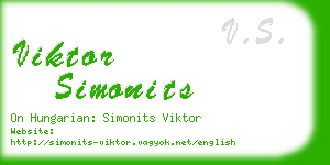 viktor simonits business card